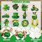 36 Pieces St. Patricks Day Decorations Wooden Shamrock Ornaments for Tree St Patricks Day Ornaments Irish Hanging Decorations for Party